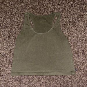 Olive Green Racerback Crop Top